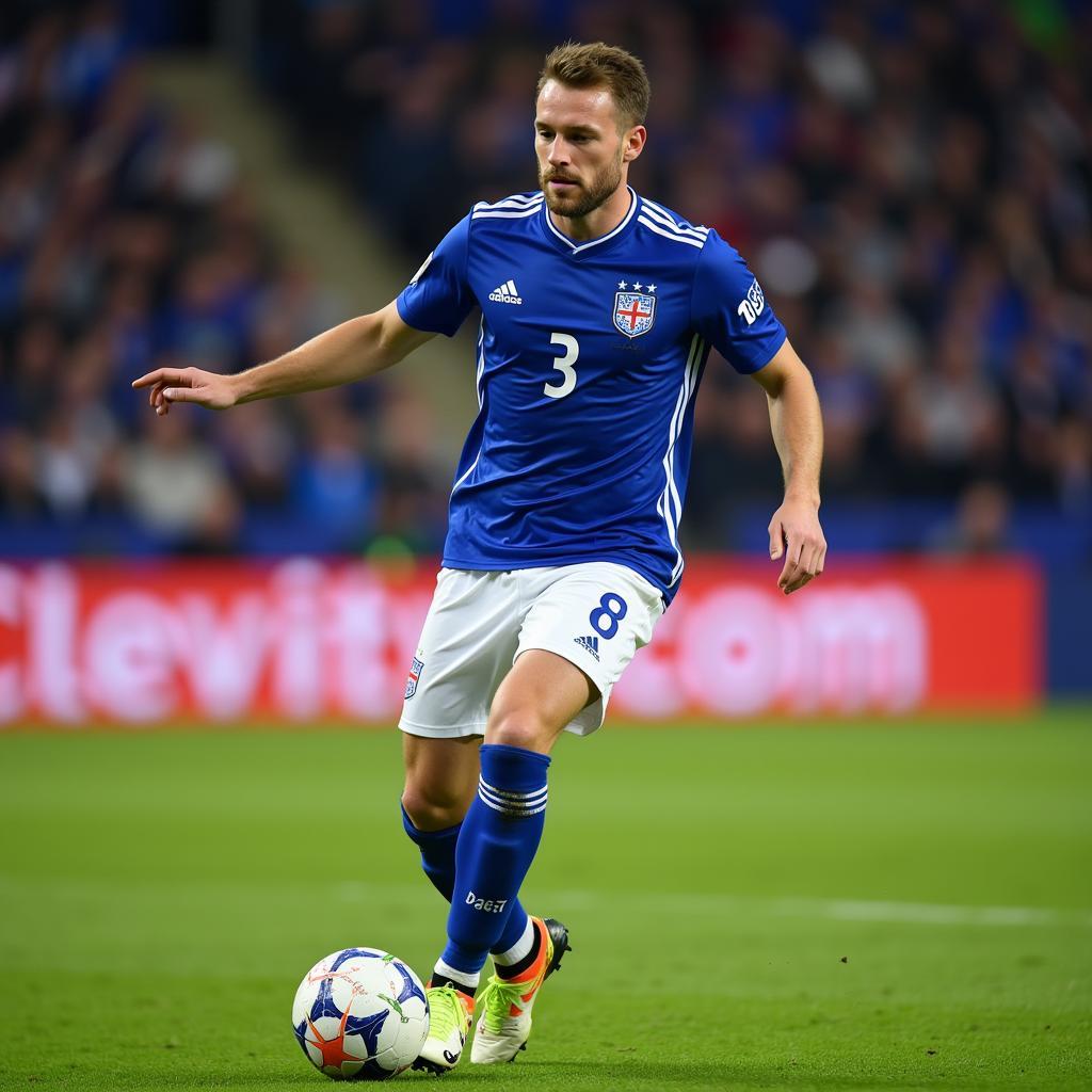 Gylfi Sigurdsson, ngôi sao sáng của bóng đá Iceland, thể hiện kỹ thuật điêu luyện trên sân cỏ.