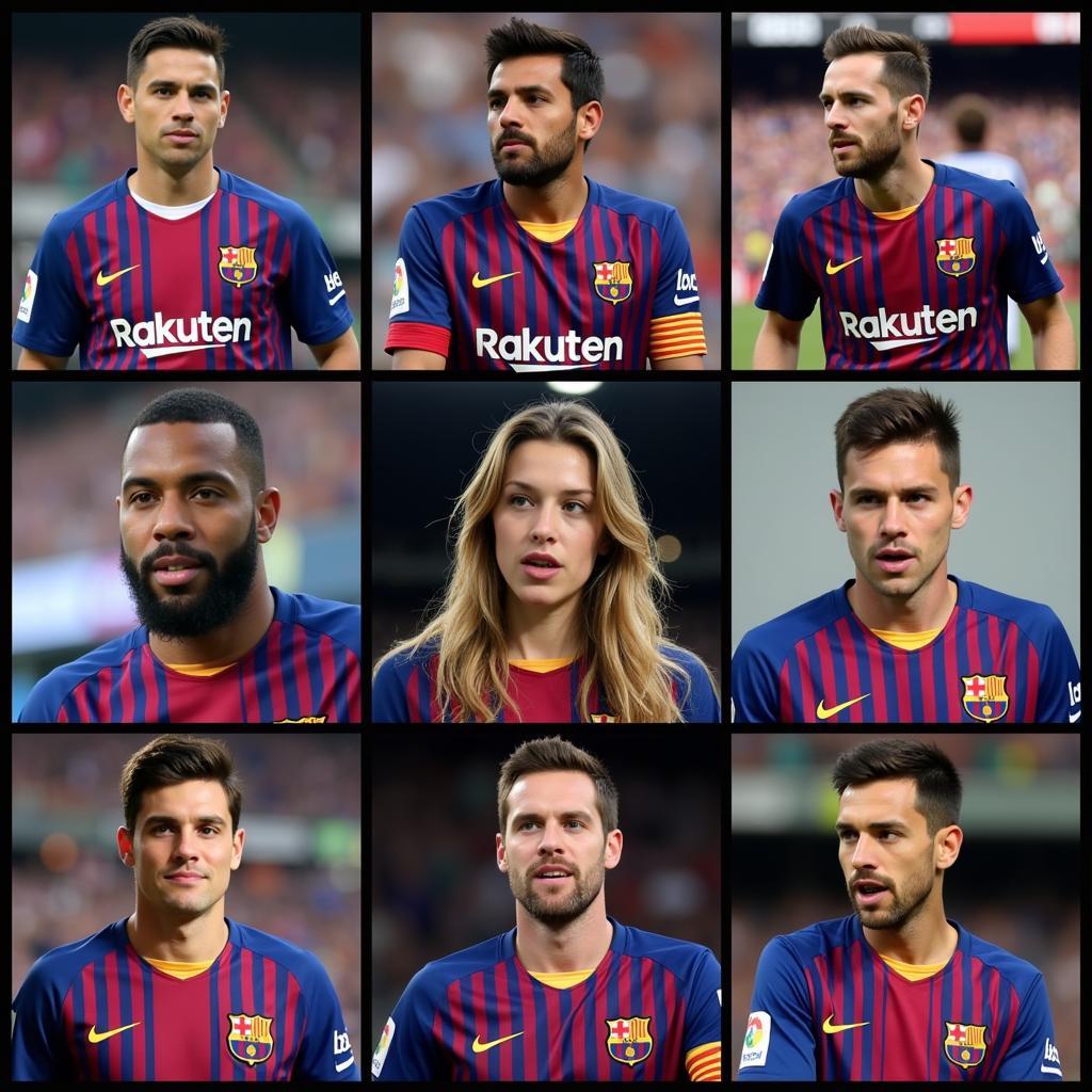 Hình ảnh cầu thủ Barca trên màn ảnh