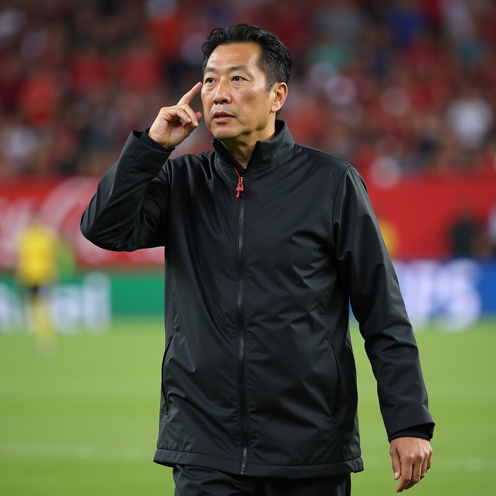 HLV Park Hang-seo chỉ đạo tại Asian Cup 2019: Khoảnh khắc chiến lược căng thẳng.