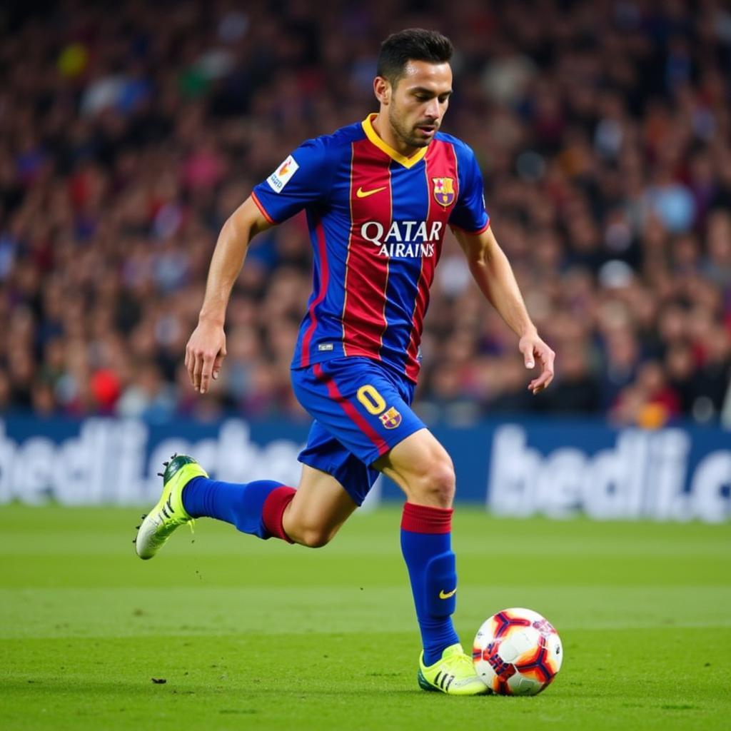 Jordi Alba thể hiện phong cách thi đấu tốc độ và kỹ thuật