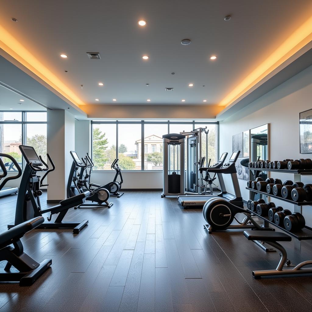 Phòng Gym tại Khách Sạn Thể Thao Lê Văn Thiêm