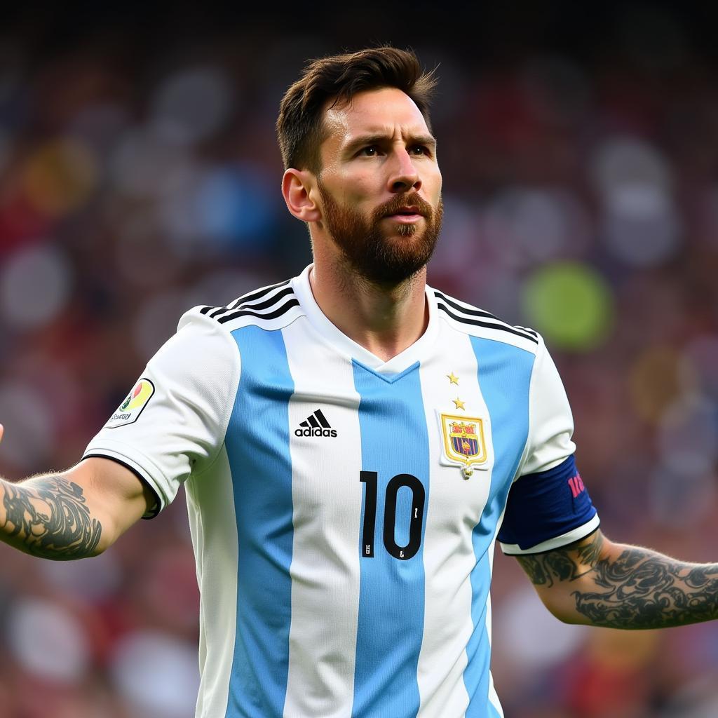 Lionel Messi khoác áo đội tuyển Argentina