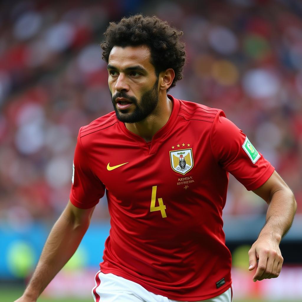 Mohamed Salah trong chiếc áo Ai Cập tại World Cup 2018