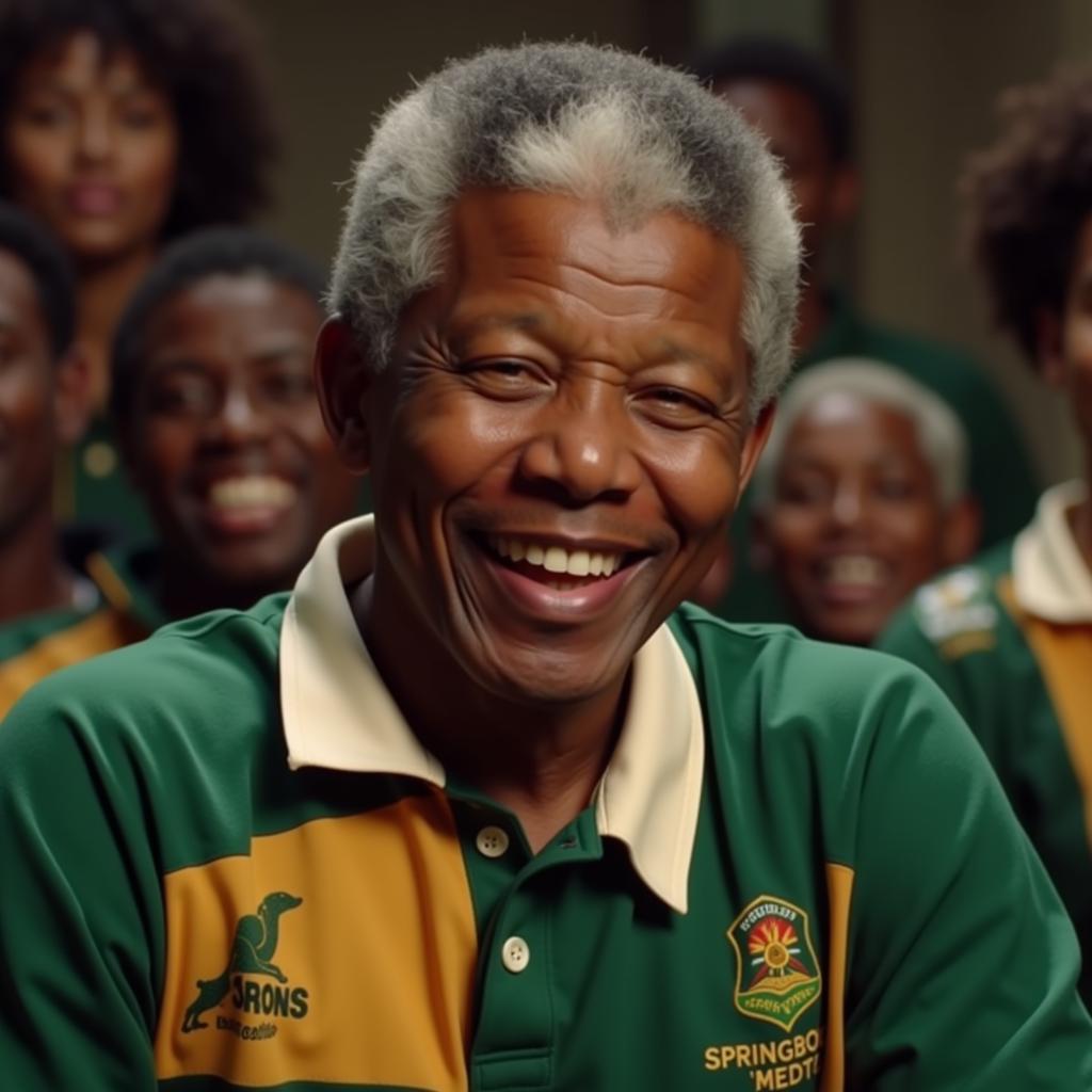 Morgan Freeman trong vai Nelson Mandela trong phim Invictus