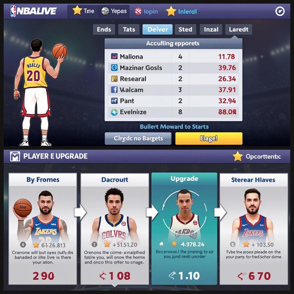 Nâng cấp cầu thủ trong NBA Live Mobile