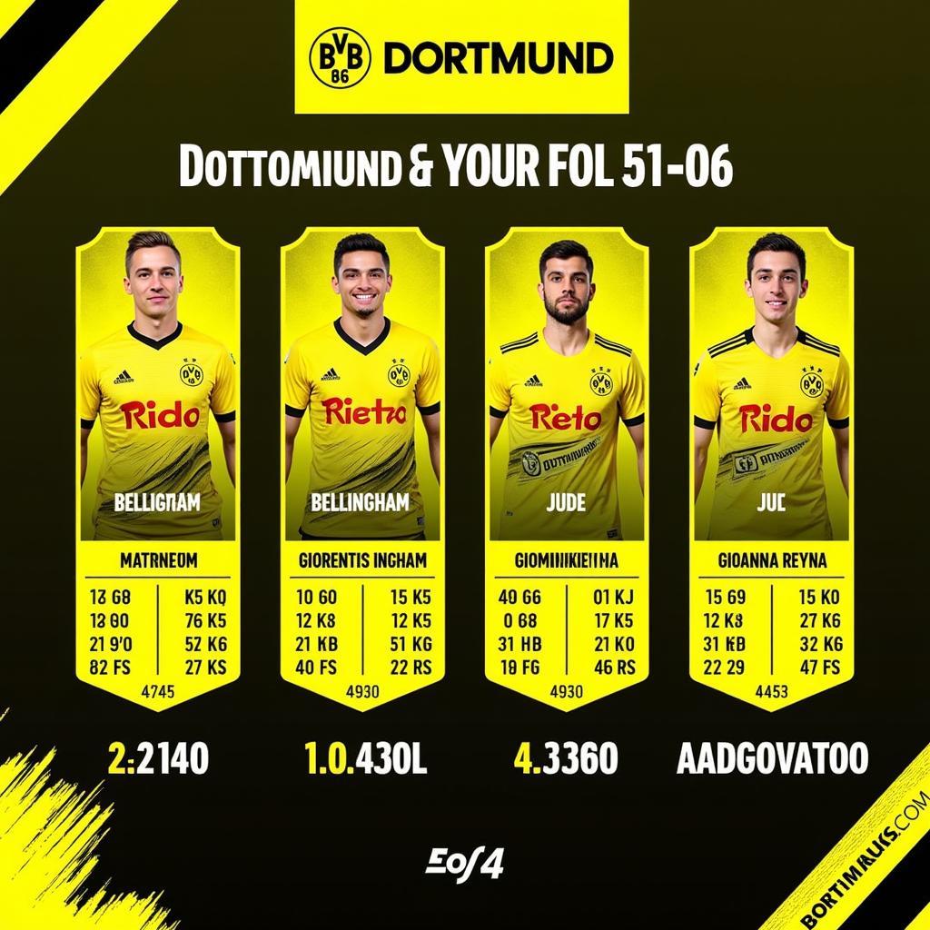 Ngôi Sao Trẻ Dortmund FO4: Jude Bellingham và Giovanni Reyna trong FO4, thể hiện tiềm năng phát triển.