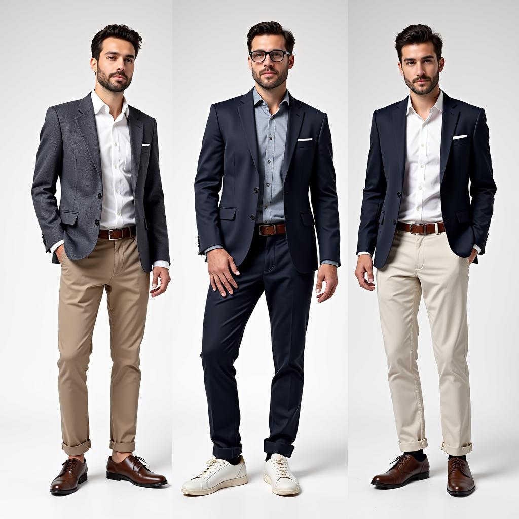 Phối đồ giày thể thao nam phong cách lịch sự với quần âu và áo blazer