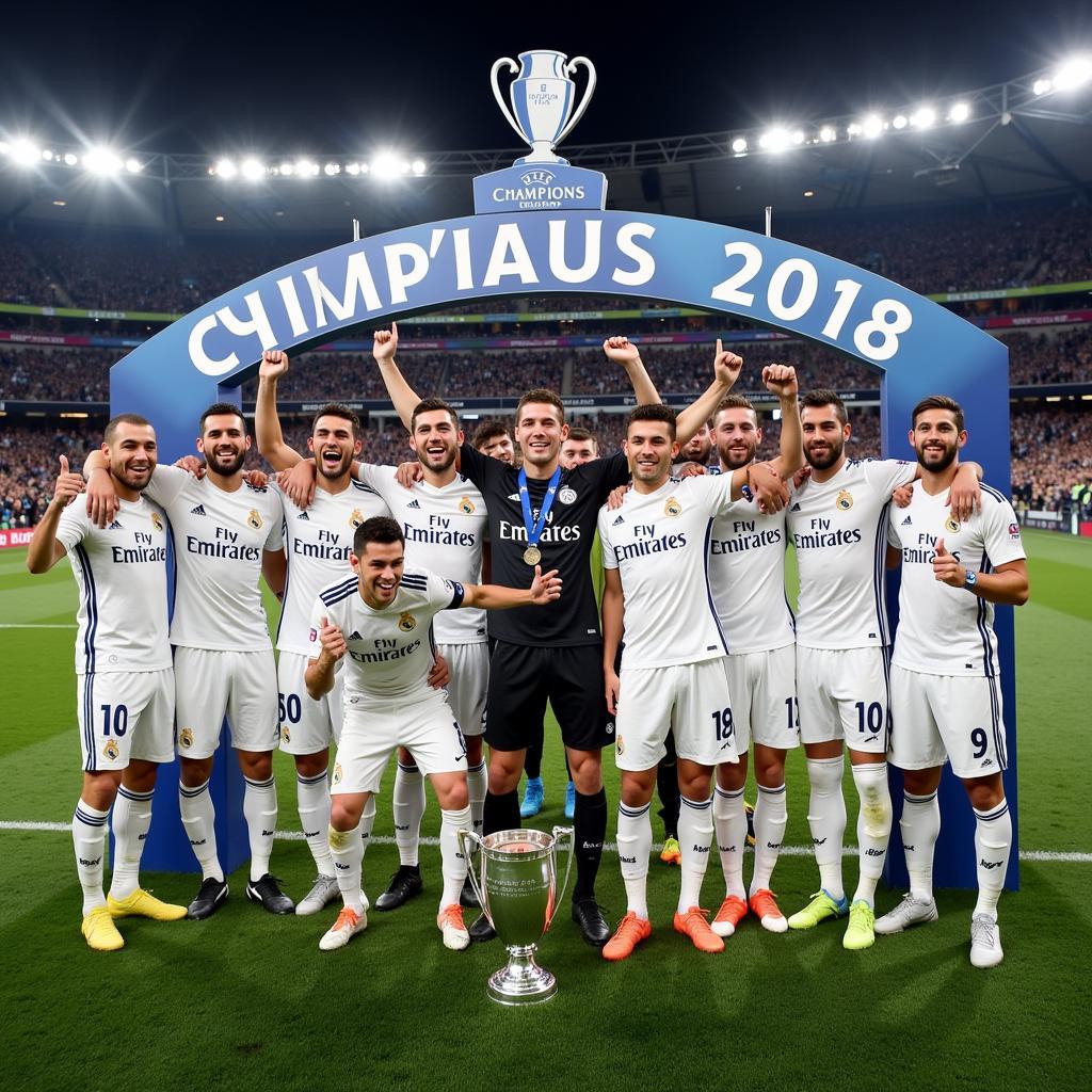 Real Madrid ăn mừng chiến thắng 2018