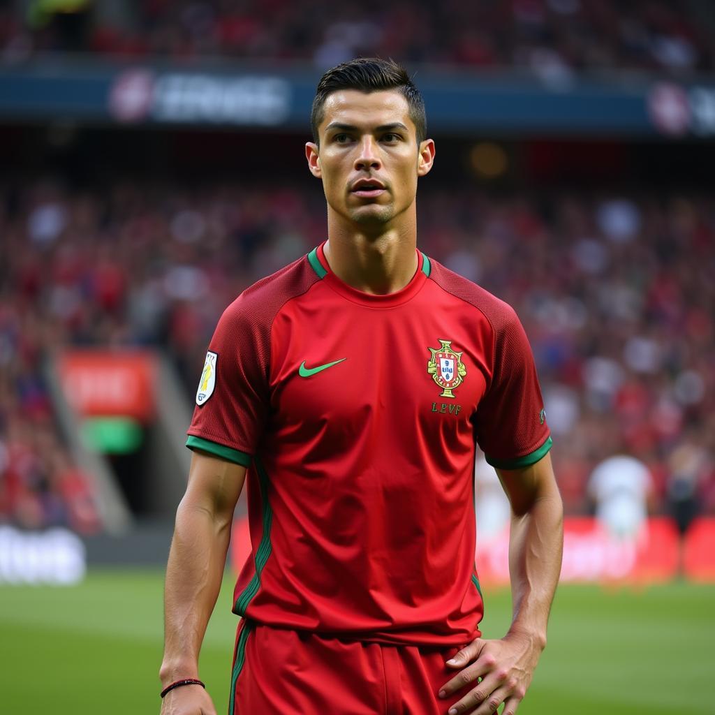 Ronaldo khoác áo đội tuyển Bồ Đào Nha