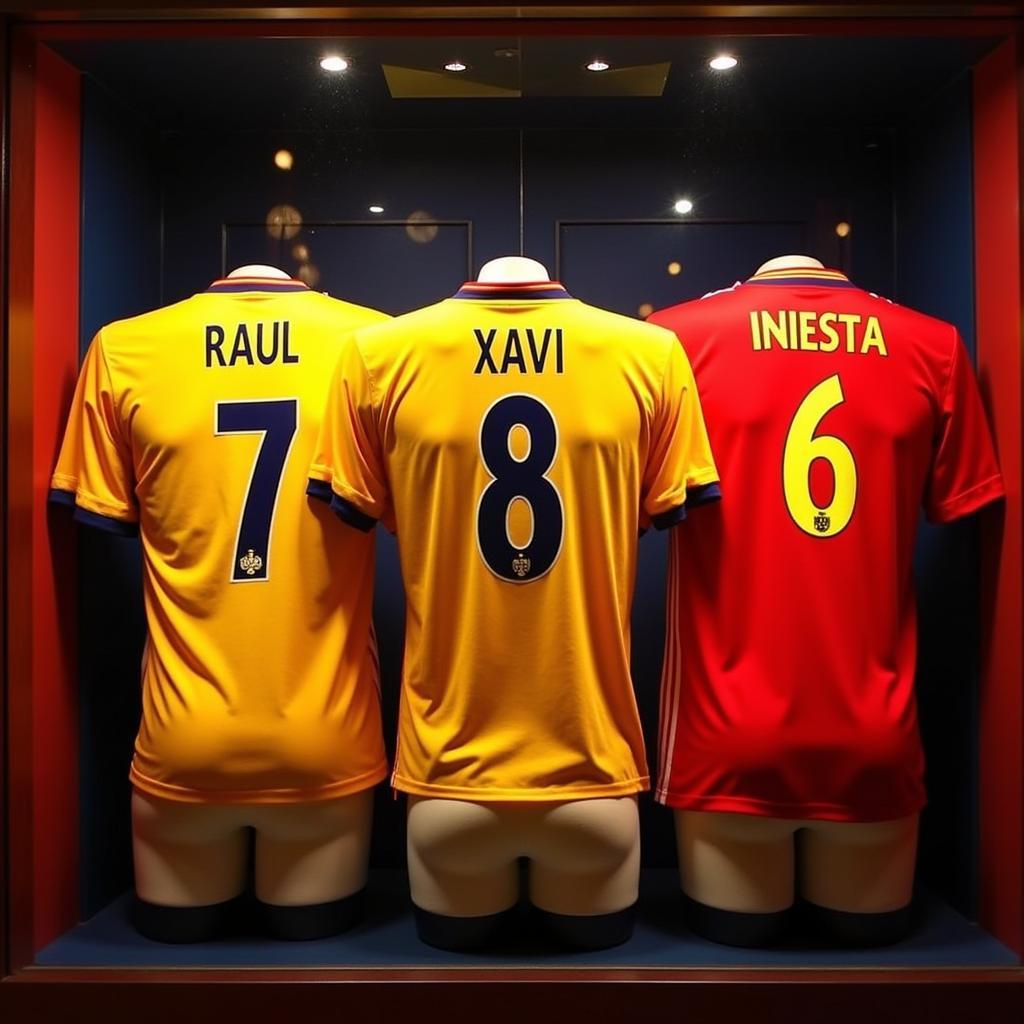 Số áo huyền thoại đội tuyển Tây Ban Nha: Raul, Xavi, Iniesta