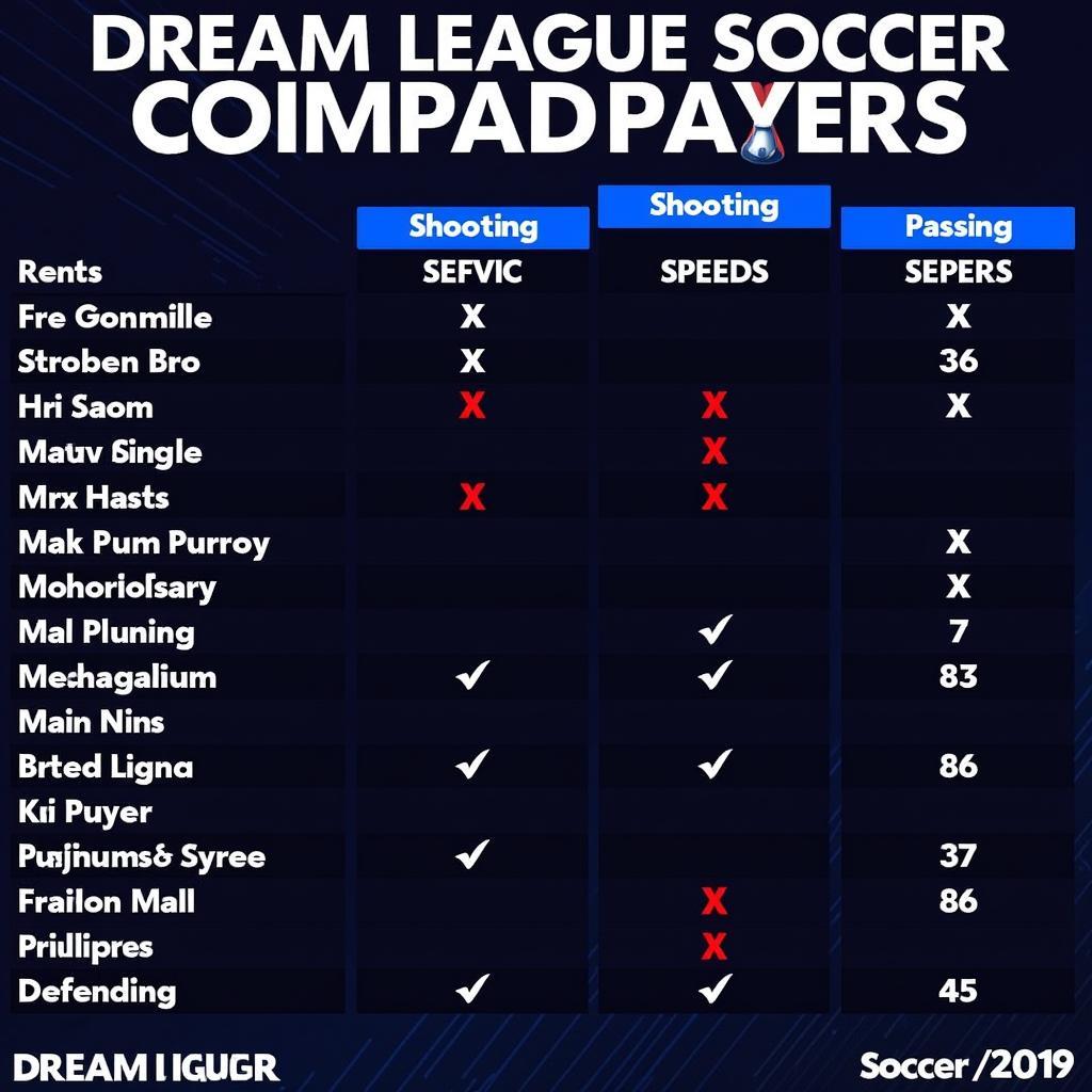 So sánh cầu thủ huyền thoại trong Dream League Soccer 2019