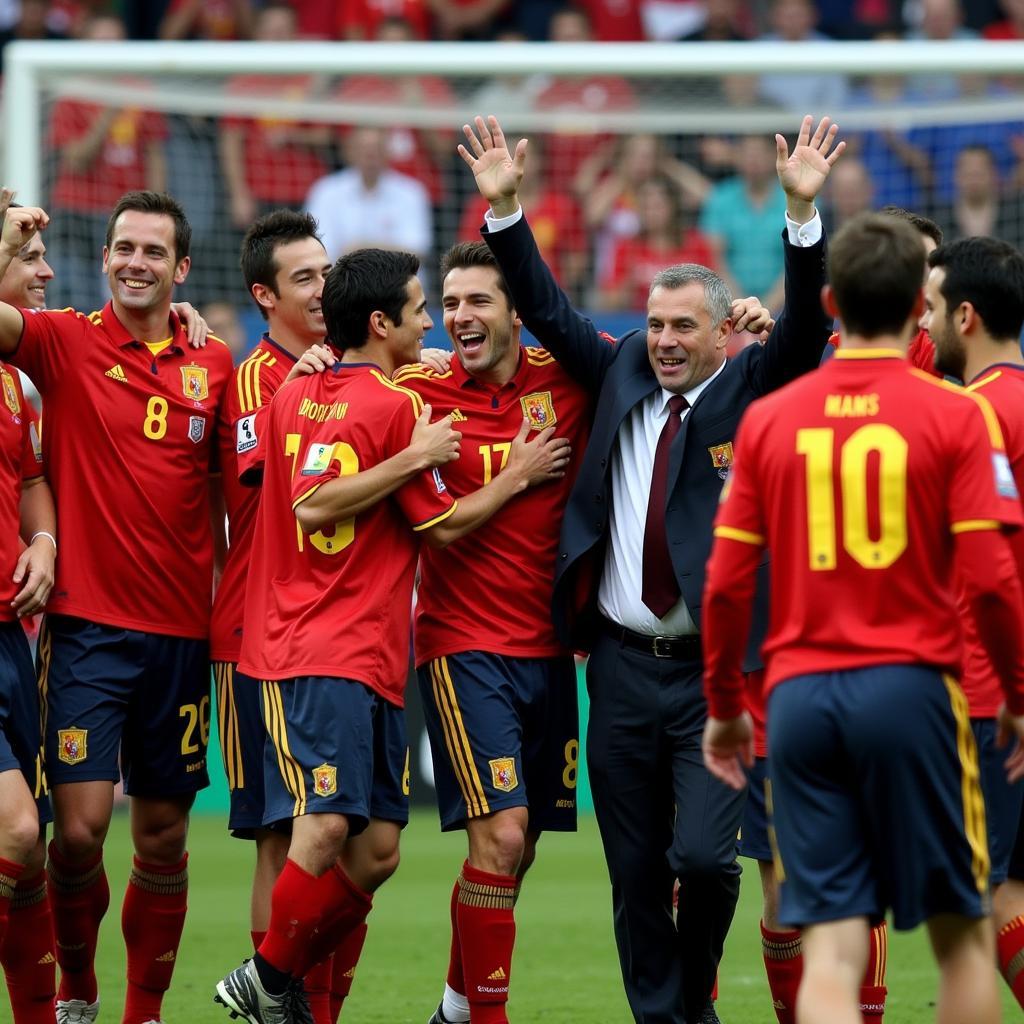 Tây Ban Nha vô địch Euro 2008 dưới sự dẫn dắt của HLV Luis Aragonés