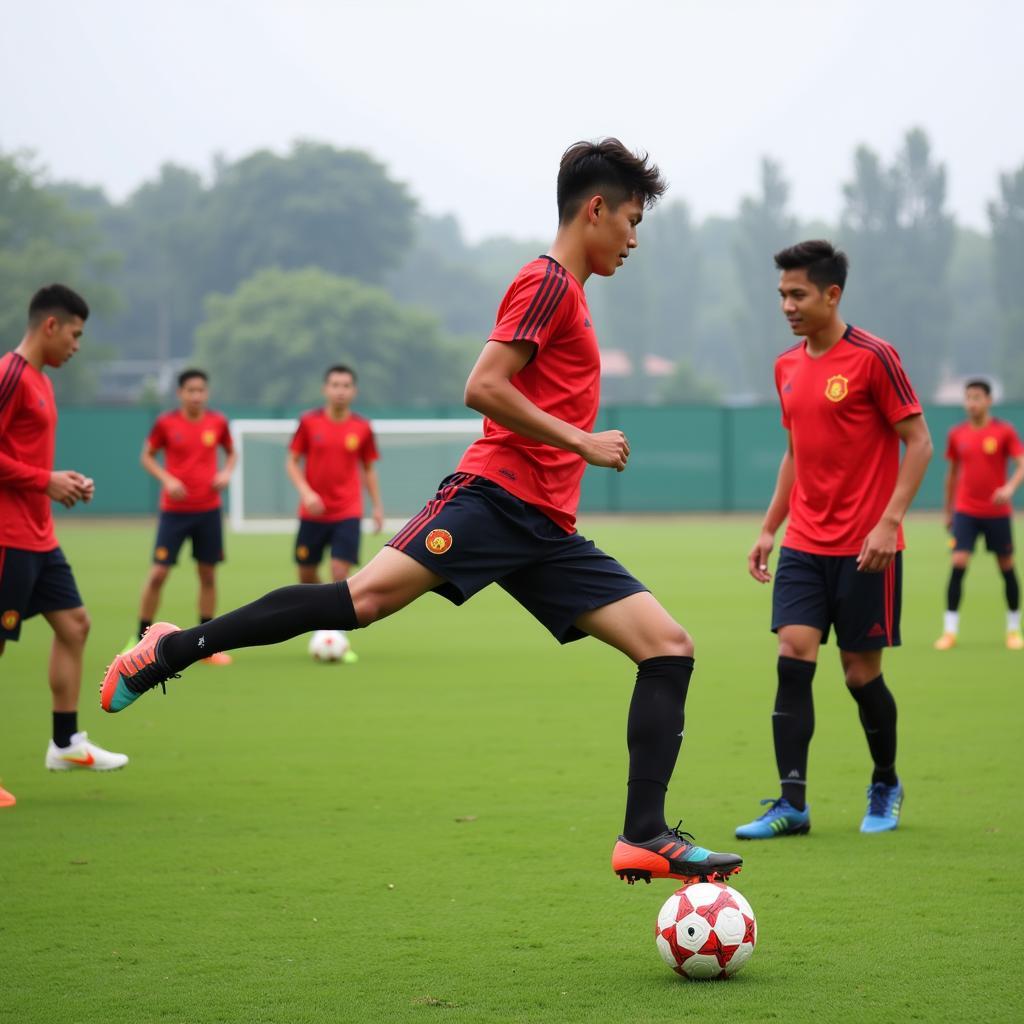 U19 Việt Nam tập luyện trên sân