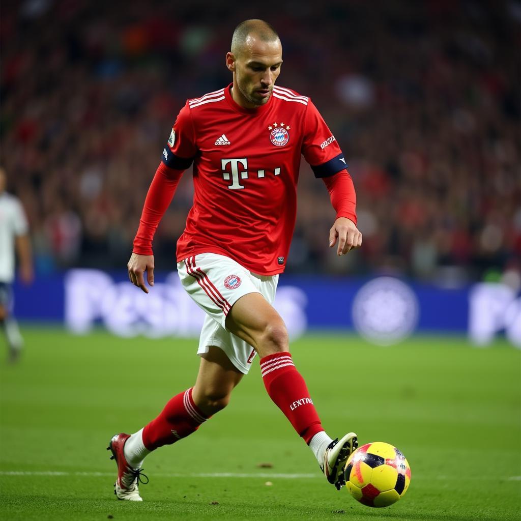 Arjen Robben thực hiện cú cứa lòng thương hiệu trong màu áo Bayern Munich