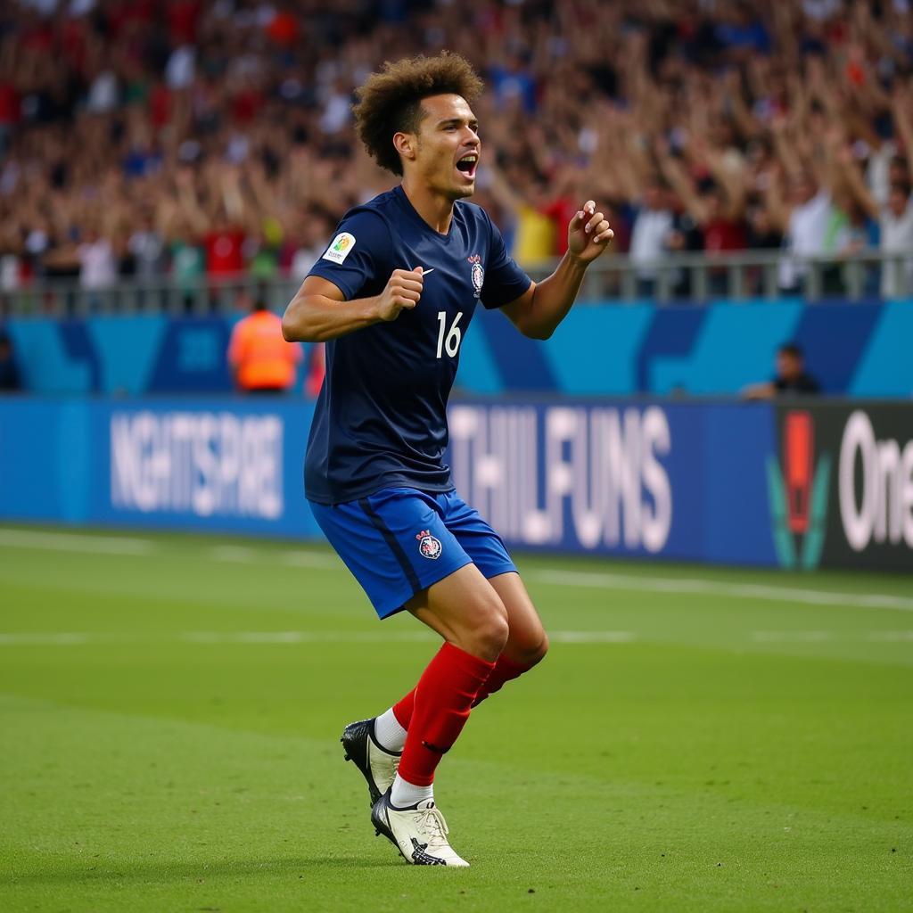 Benjamin Pavard ăn mừng bàn thắng tại World Cup 2018