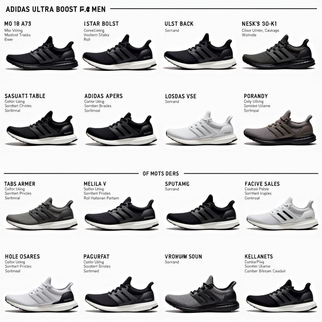 Các phiên bản giày thể thao nam Ultra Boost