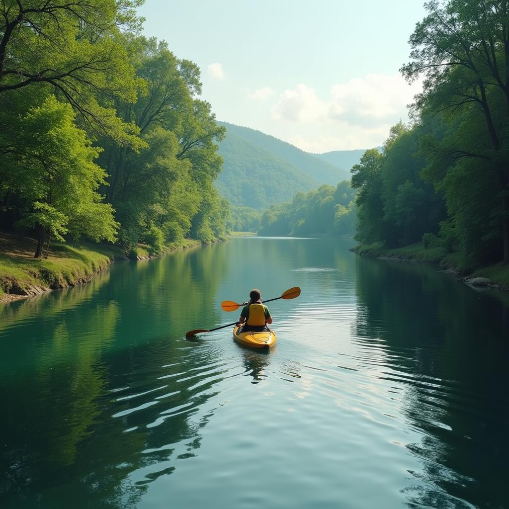 Chèo thuyền Kayak trên sông