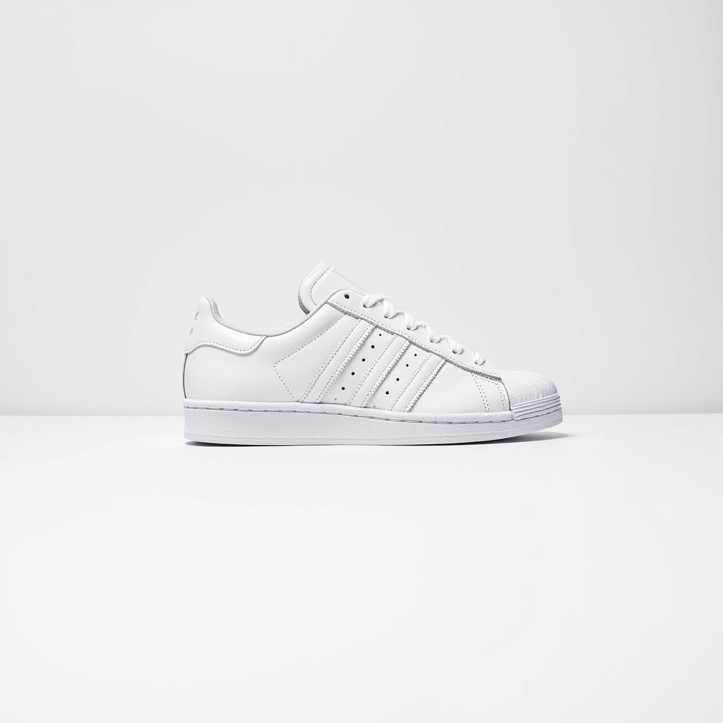 Giày thể thao Adidas Superstar màu trắng trên nền trắng