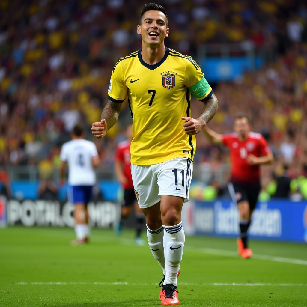 James Rodriguez ghi bàn tại World Cup 2014