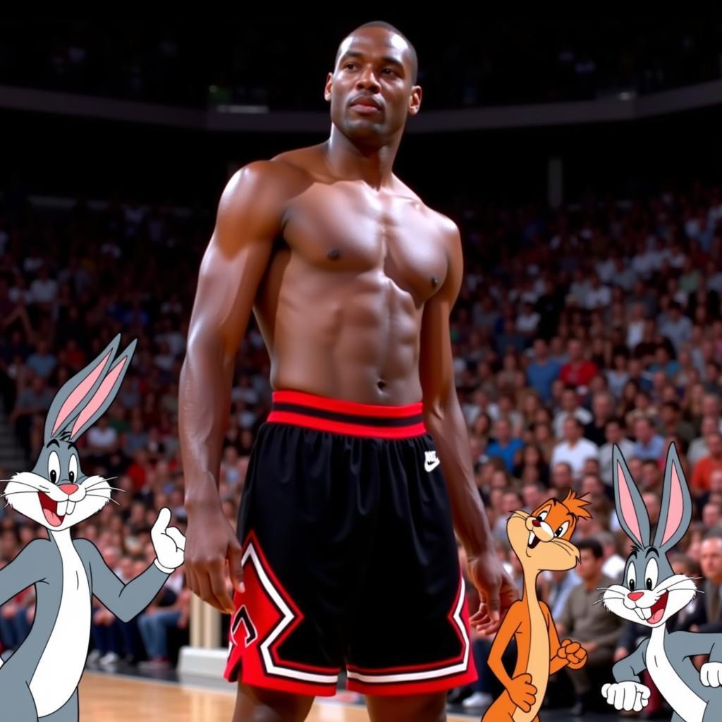 Michael Jordan mặc quần thể thao Nike trong Space Jam