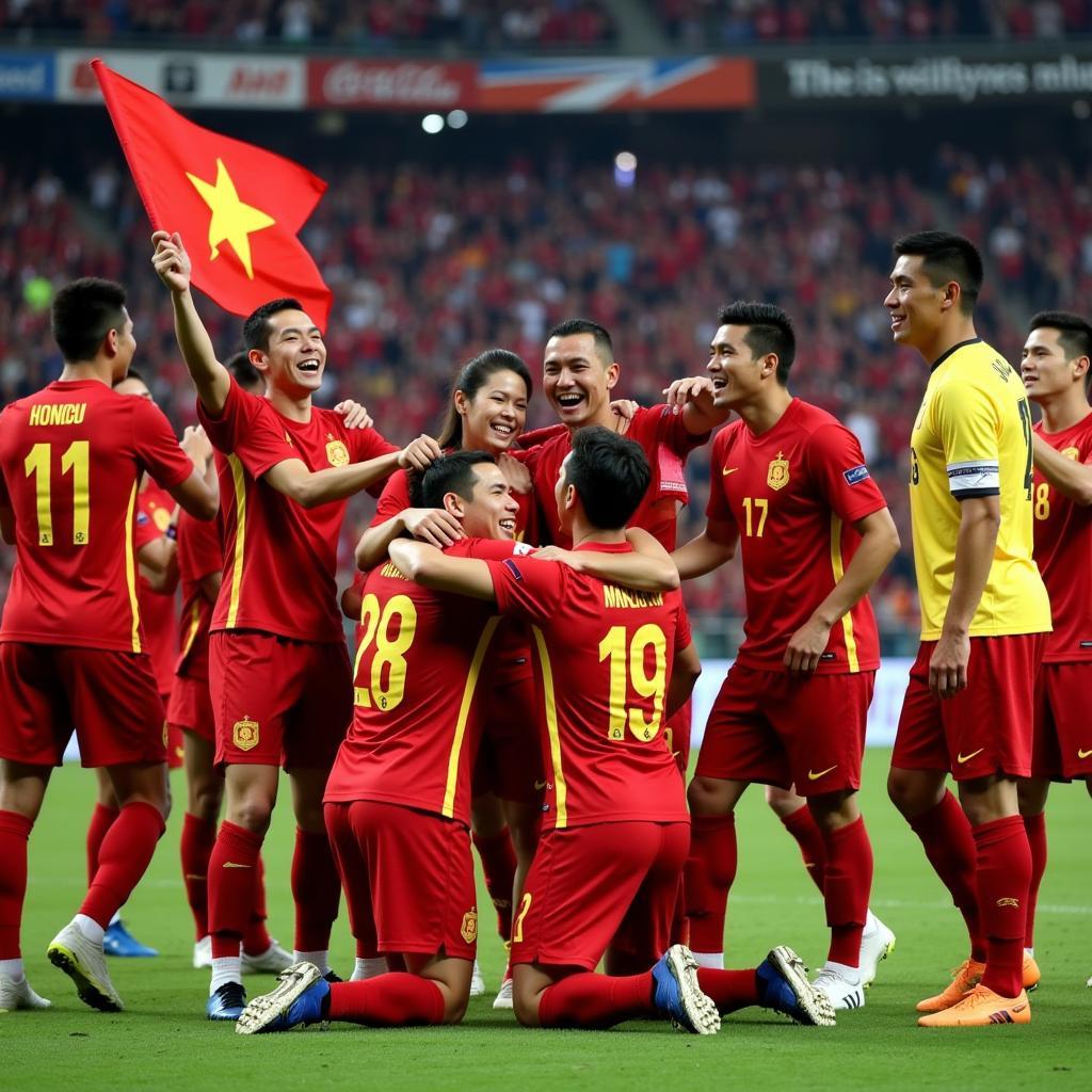 Niềm vui chiến thắng của đội tuyển Việt Nam tại AFF Cup 2018