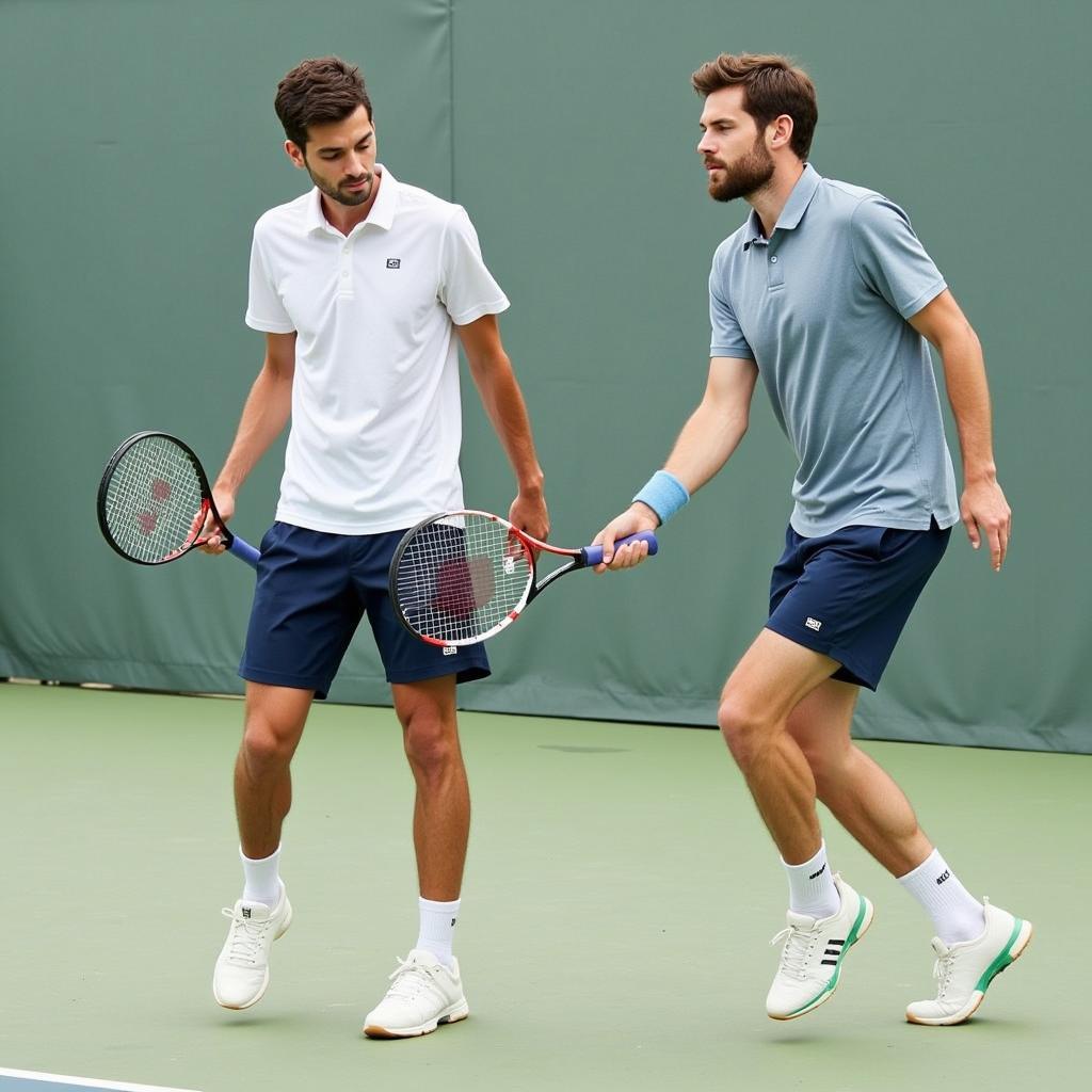 Quần short thể thao nam Uniqlo được sử dụng khi chơi tennis