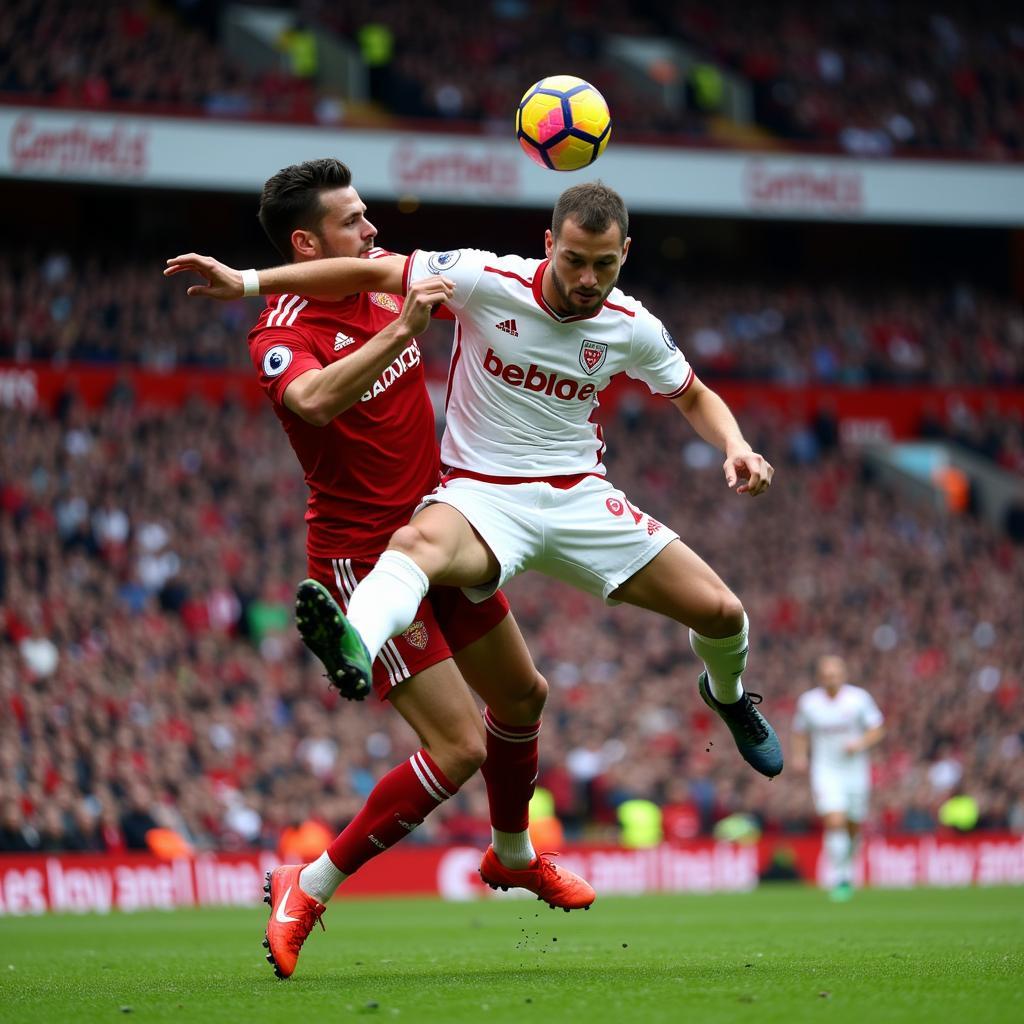 Ryan Shawcross tranh chấp bóng quyết liệt