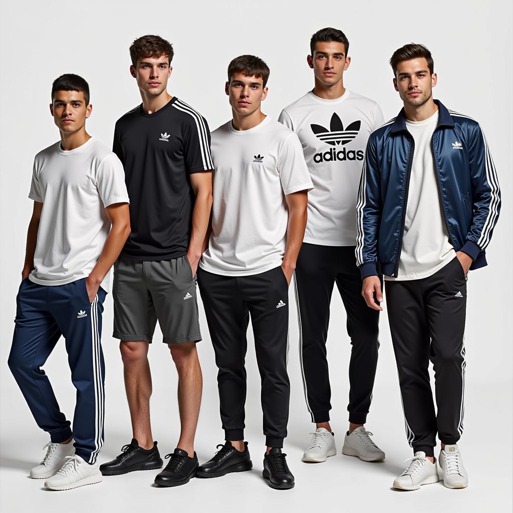 Hình ảnh người mẫu nam mặc quần áo thể thao Adidas