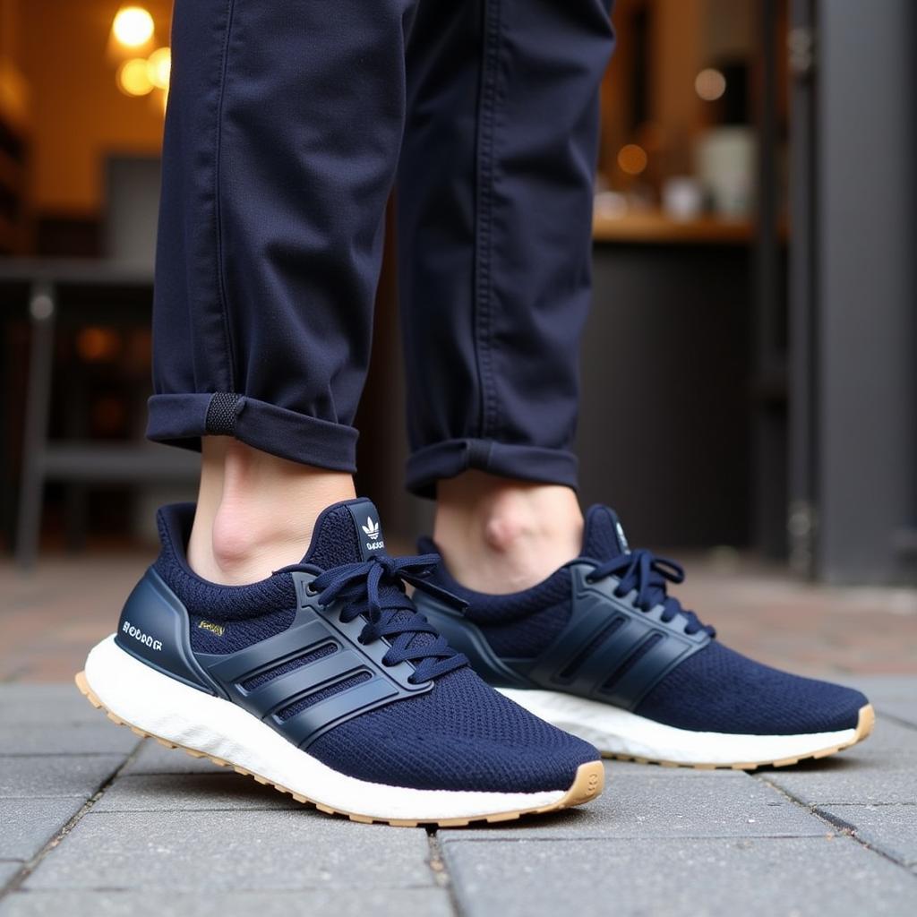 Giày Adidas Ultraboost BB7801 Navy phối đồ