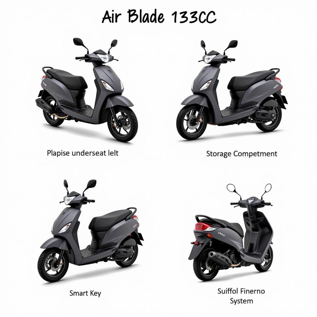 Tiện ích Air Blade 125cc trắng đen