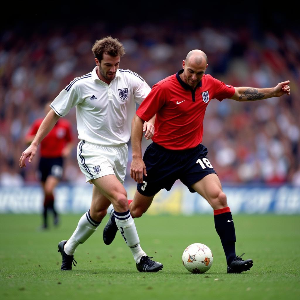 Alan Shearer ghi bàn cho đội tuyển Anh năm 1994