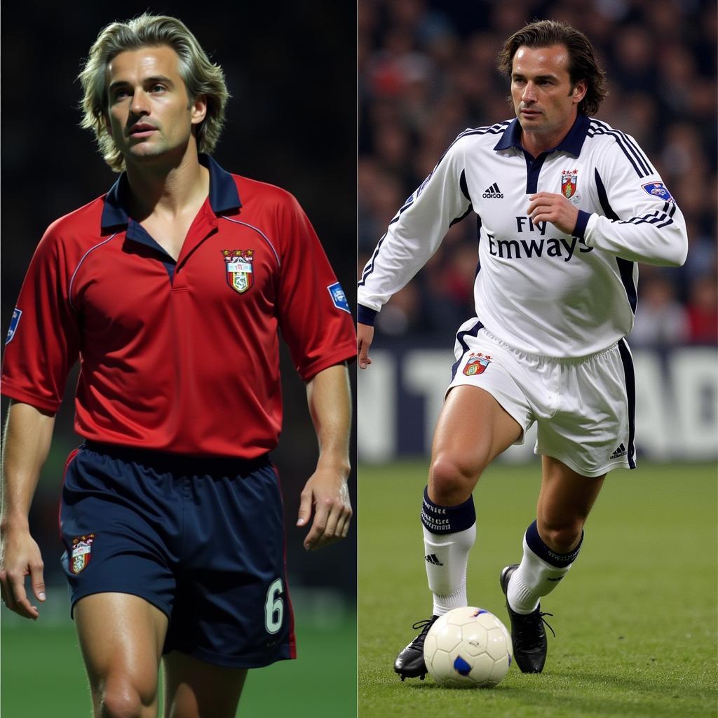 Cầu thủ Tottenham trên màn ảnh: Hình ảnh David Ginola trong một bộ phim, thể hiện sự chuyển đổi từ sân cỏ sang điện ảnh.