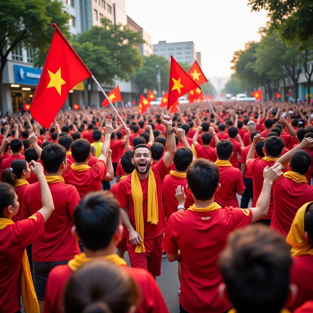 Cổ vũ đội tuyển Việt Nam AFF Cup đường phố