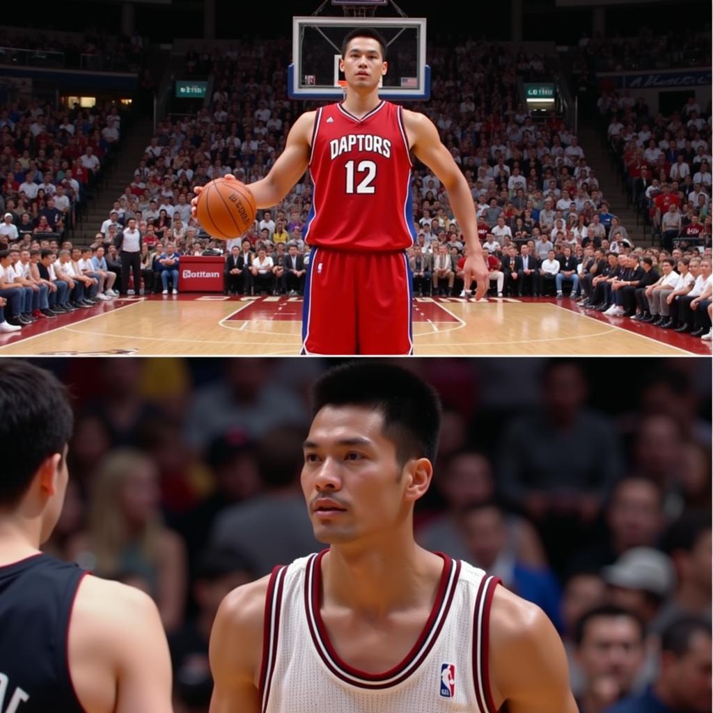 Diêu Minh trên sân bóng NBA và trong một cảnh phim