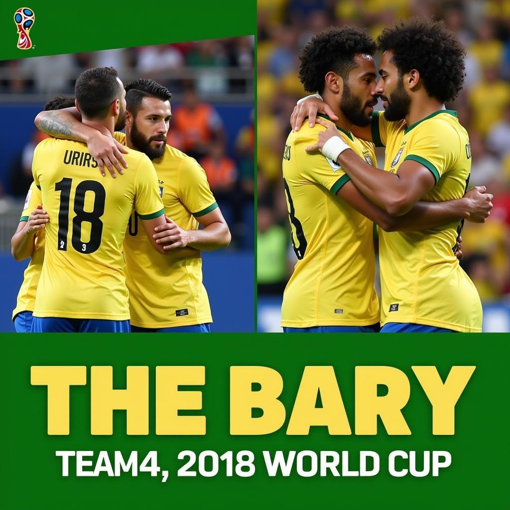 Đội hình Brazil thể hiện tinh thần đồng đội tại World Cup 2018