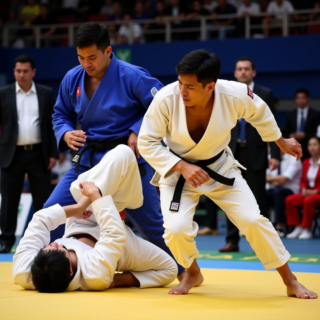 Đội tuyển Judo Việt Nam tập luyện chăm chỉ chuẩn bị cho giải đấu quốc tế