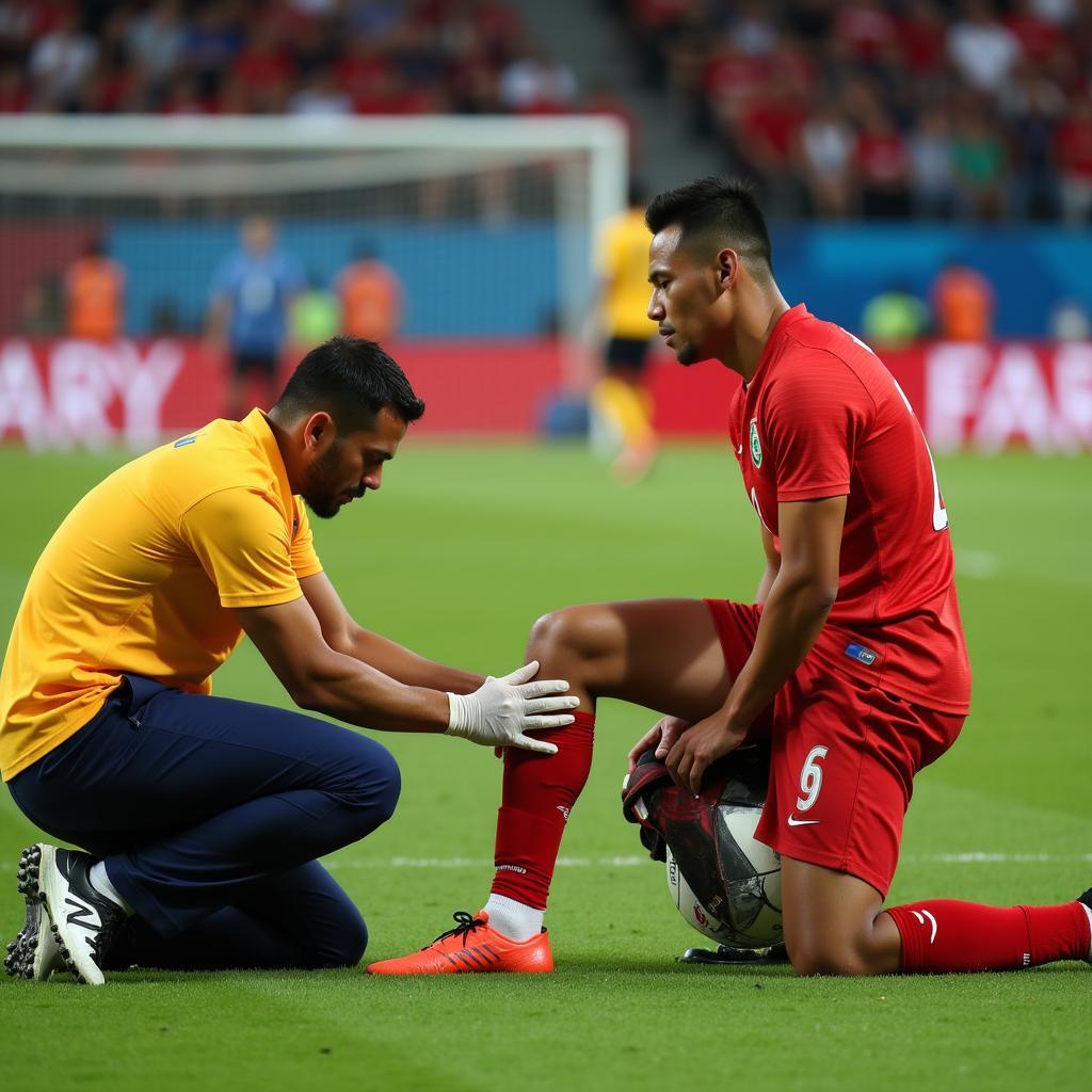 Evan Dimas chấn thương tại SEA Games 2017