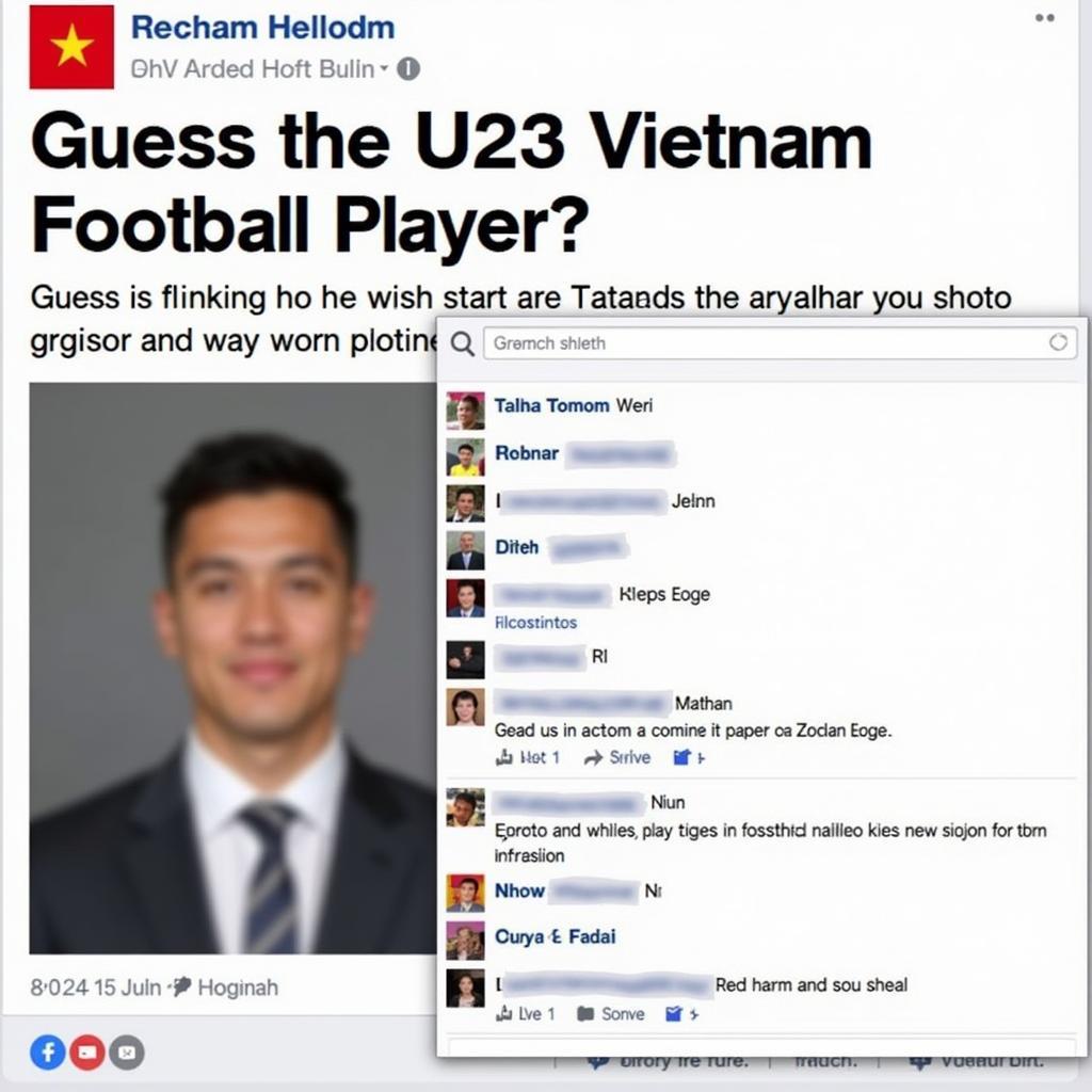 Game nhìn hình đoán tên cầu thủ U23 Việt Nam trên Facebook