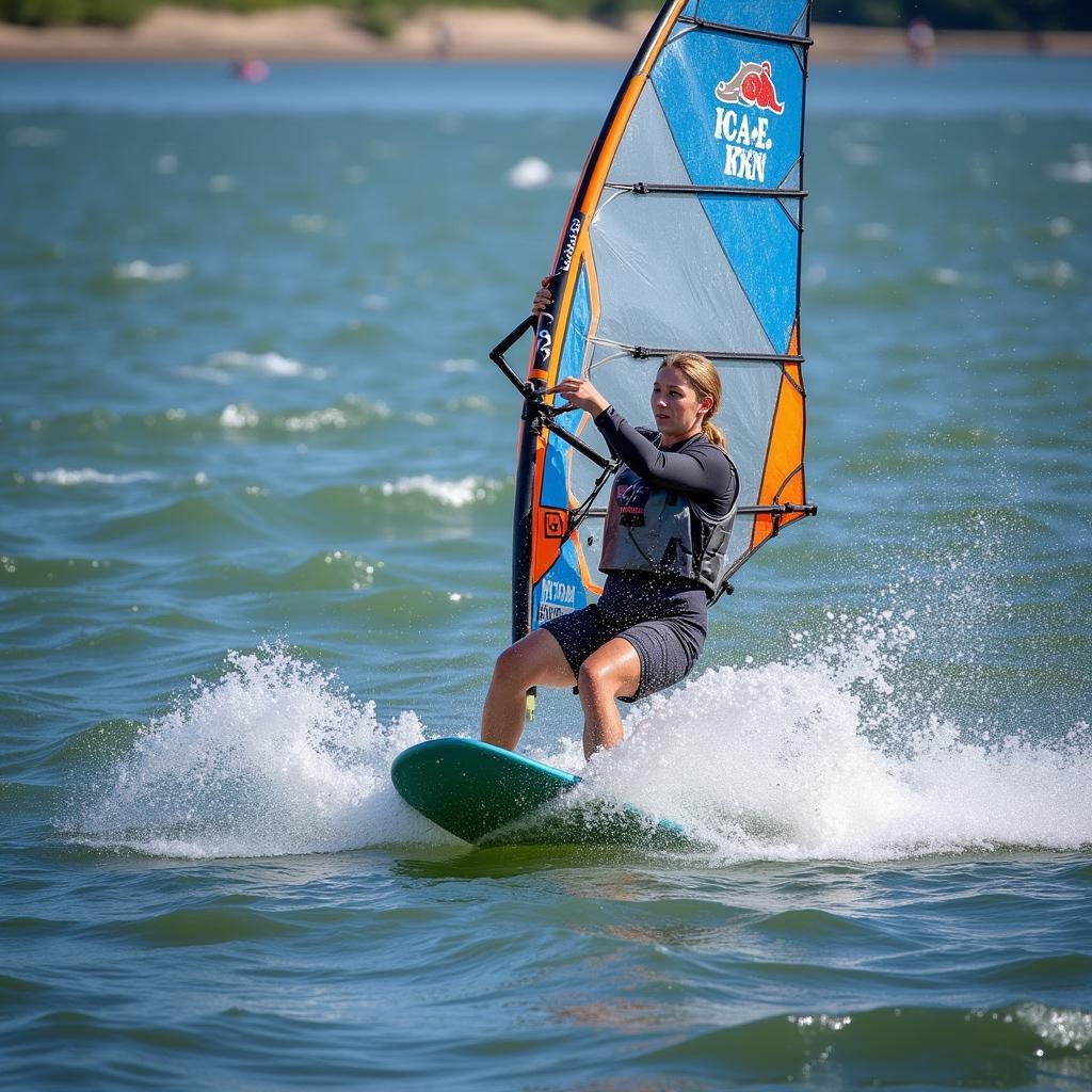 Windsurfing on the river