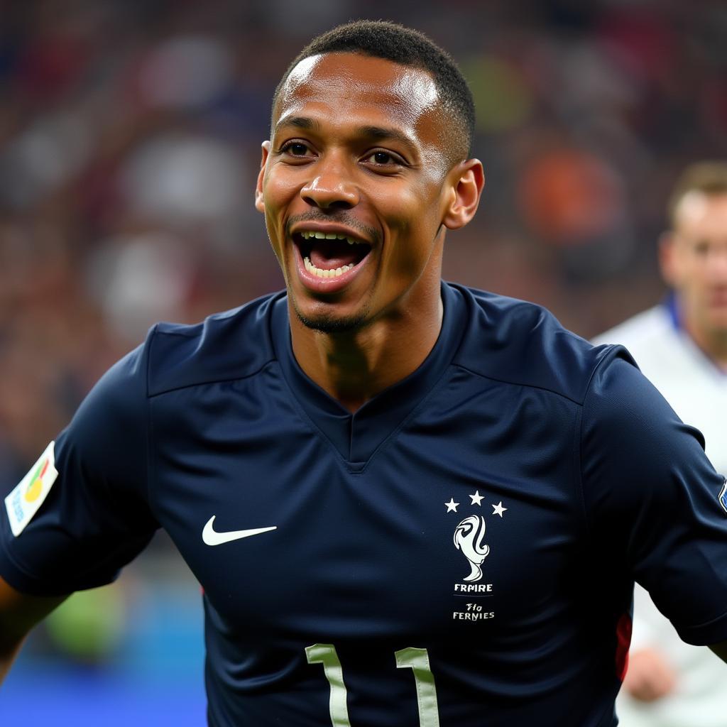 Mbappé ăn mừng bàn thắng tại World Cup