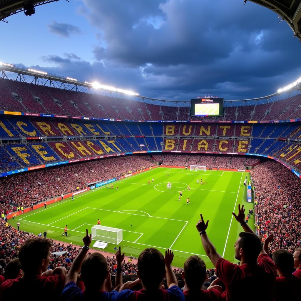 Những cầu thủ Barca trên sân cỏ