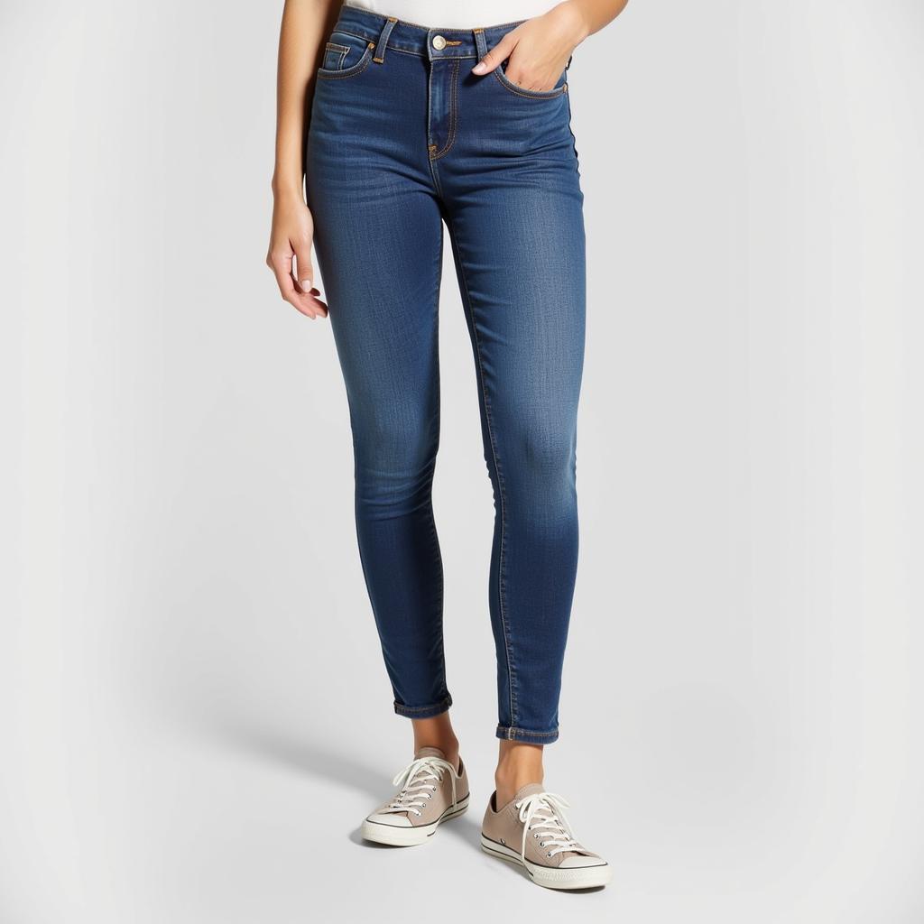 Phối giày thể thao với quần jean skinny