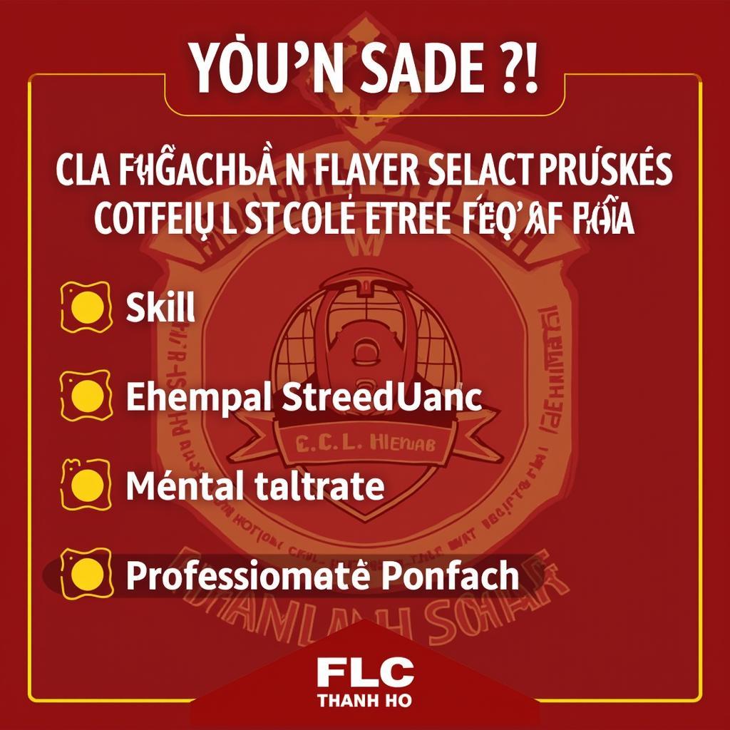 Tiêu chí tuyển chọn cầu thủ FLC Thanh Hóa