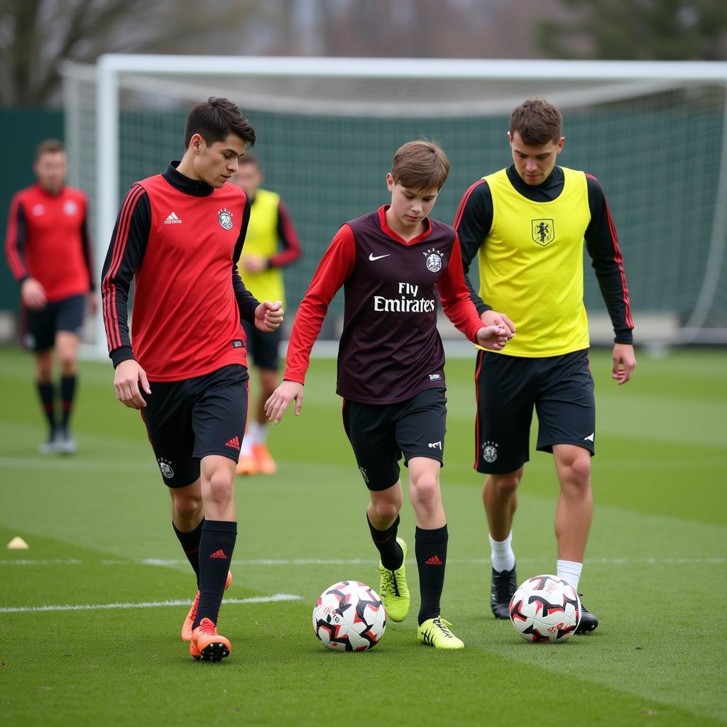 Cầu thủ trẻ Borussia Mönchengladbach tập luyện chăm chỉ, hướng tới tương lai đầy hứa hẹn.