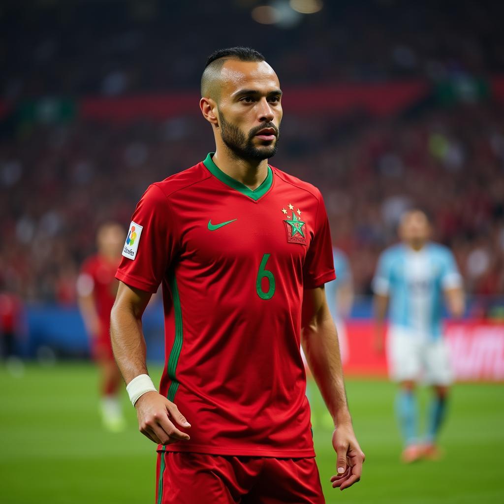 Ziyech trong màu áo đội tuyển quốc gia Morocco