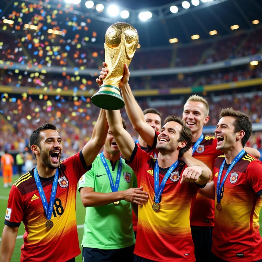 Đội tuyển Đức nâng cao chiếc cúp vàng World Cup 2014