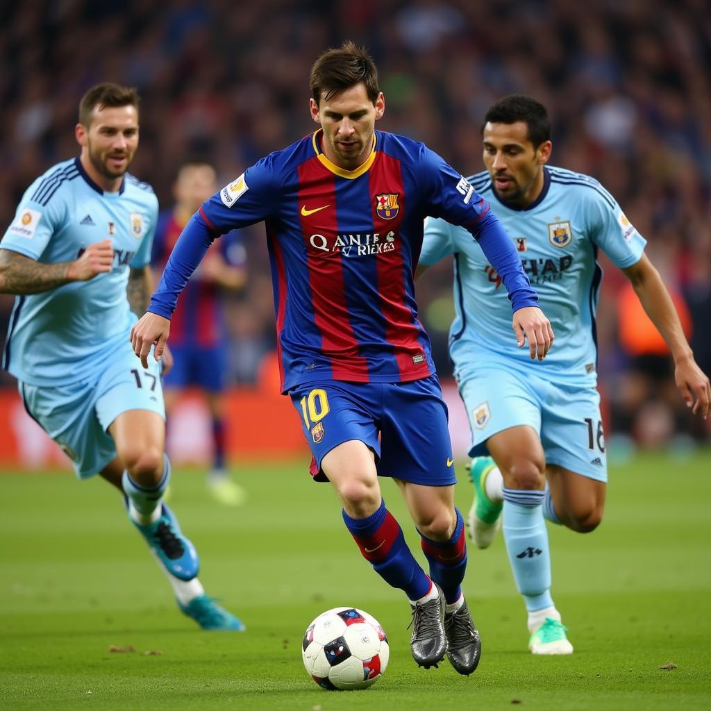 Lionel Messi thể hiện kỹ năng điêu luyện